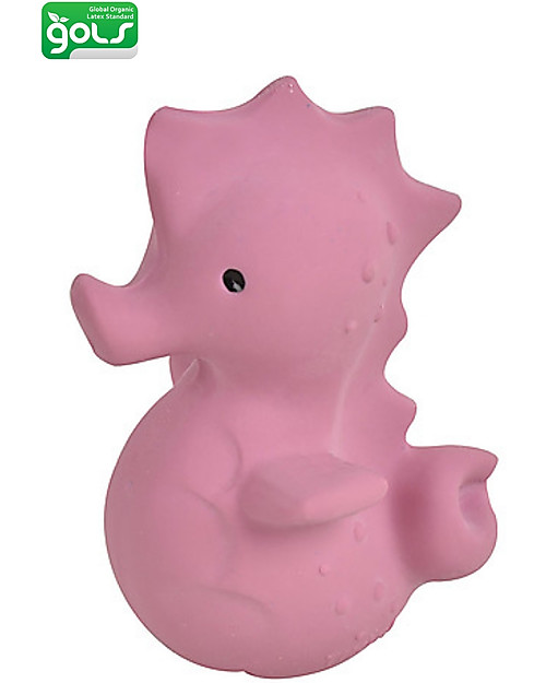Tikiri Ocean Buddies - Cavalluccio Marino - 3-in-1 Sonaglio, Massaggiagengive, Gioco da Bagno - 100% Caucciù Naturale Giochi Bagno