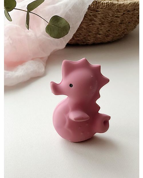 Tikiri Ocean Buddies - Cavalluccio Marino - 3-in-1 Sonaglio, Massaggiagengive, Gioco da Bagno - 100% Caucciù Naturale Giochi Bagno