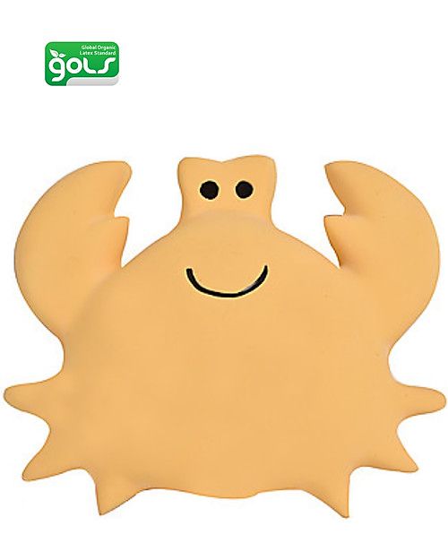 Tikiri Ocean Buddies - Granchio - 3-in-1 Sonaglio, Massaggiagengive, Gioco da Bagno - 100% Caucciù Naturale Giochi Bagno