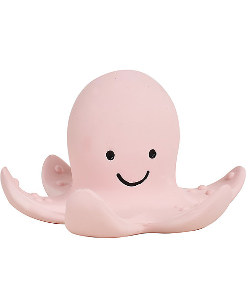 Tikiri Ocean Buddies - Polpo - 3-in-1 Sonaglio, Massaggiagengive, Gioco da Bagno - 100% Caucciù Naturale Giochi Bagno