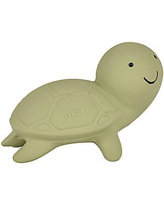 Tikiri Ocean Buddies - Tartaruga - 3-in-1 Sonaglio, Massaggiagengive, Gioco da Bagno - 100% Caucciù Naturale Giochi Bagno