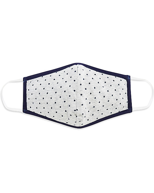 Tikiri Pacco da 3 Mascherine Lavabili per Adulti/11+ Anni - Stelle - 3 Strati - Filtraggio oltre 95% - 100% Cotone certificato Oeko-Tex Mascherine Protettive_