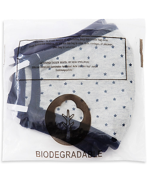 Tikiri Pacco da 3 Mascherine Lavabili per Adulti/11+ Anni - Stelle - 3 Strati - Filtraggio oltre 95% - 100% Cotone certificato Oeko-Tex Mascherine Protettive_