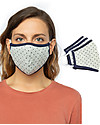 Tikiri Pacco da 3 Mascherine Lavabili per Adulti/11+ Anni - Stelle - 3 Strati - Filtraggio oltre 95% - 100% Cotone certificato Oeko-Tex Mascherine Protettive_