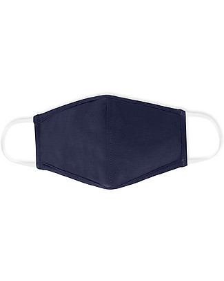 Tikiri Pacco da 3 Mascherine Lavabili per Bambini 6-11 anni - Blu - 3 Strati - Filtraggio oltre 95% - 100% Cotone certificato Oeko-Tex Mascherine di Protezione Individuale