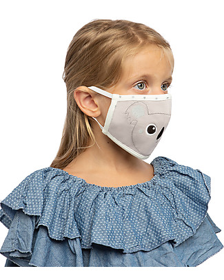 Tikiri Pacco da 3 Mascherine Lavabili per Bambini - Bambina - 3 Strati - Filtraggio oltre 95% - 100% Cotone certificato Oeko-Tex Mascherine di Protezione Individuale