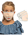 Tikiri Pacco da 3 Mascherine Lavabili per Bambini - Denti Soridenti - 3 Strati - Filtraggio oltre 95% - 100% Cotone certificato Oeko-Tex Mascherine Protettive_