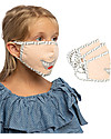Tikiri Pacco da 3 Mascherine Lavabili per Bambini - Denti Soridenti - 3 Strati - Filtraggio oltre 95% - 100% Cotone certificato Oeko-Tex Mascherine Protettive_