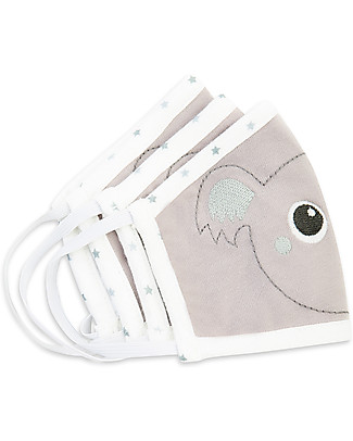 Tikiri Pacco da 3 Mascherine Lavabili per Bambini - Koala - 3 Strati - Filtraggio oltre 95% - 100% Cotone certificato Oeko-Tex Mascherine di Protezione Individuale
