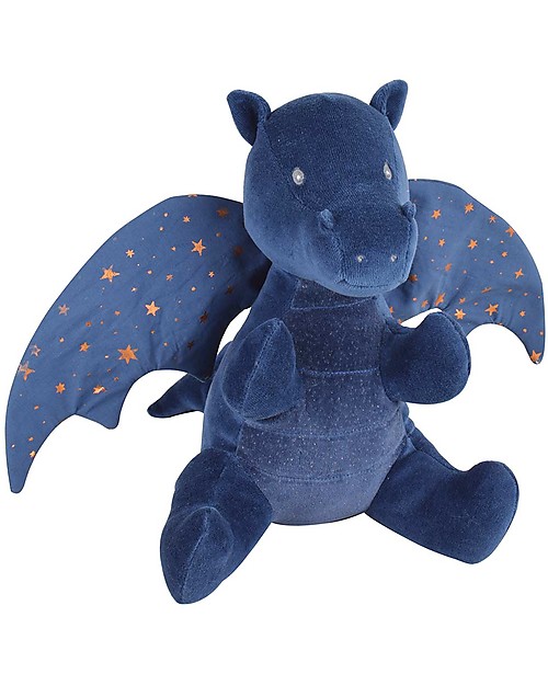 Tikiri Peluche Drago Midnight Cotone Bio, Fairytales, - 23 cm - Ali rumorose! Peluche