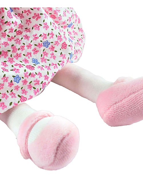 Tikiri Pupazzo Meiya la Topolina con abito Floreale - Caucciù Naturale e Cotone Bio -25cm Pupazzi