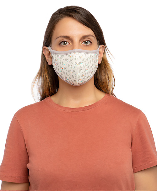 Tikiri Set di due Mascherine Lavabili Mamma + Bambina/o - 3 Strati - Filtraggio oltre 95% - 100% Cotone certificato Oeko-Tex Mascherine Protettive_