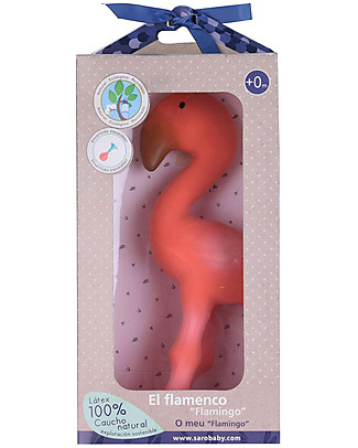 Tikiri Sonaglio Fenicottero Squeaker - Caucciù Naturale Sonagli