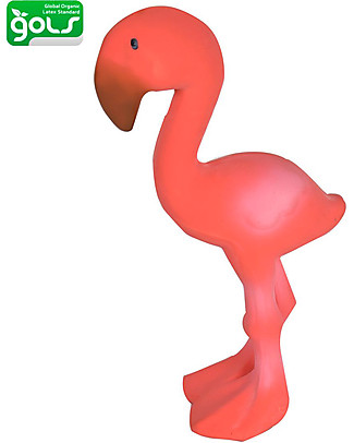 Tikiri Sonaglio Fenicottero Squeaker - Caucciù Naturale Sonagli