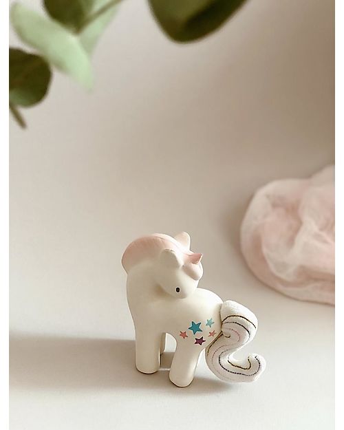 Tikiri Unicorno Fairytales - Zucchero Filato - Caucciù Naturale e Cotone Bio Sonagli