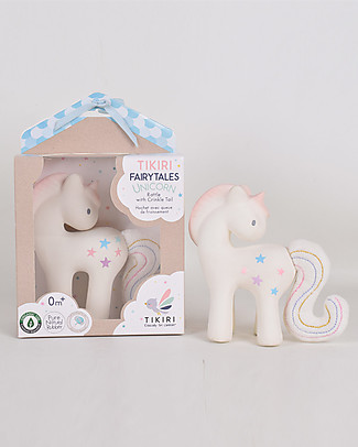 Tikiri Unicorno Fairytales - Zucchero Filato - Caucciù Naturale e Cotone Bio Sonagli