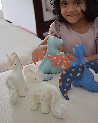 Tikiri Unicorno Fairytales - Zucchero Filato - Caucciù Naturale e Cotone Bio Sonagli