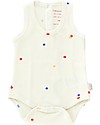 Tiny Cottons Body a Punto Waffle - Bianco/Pois - Cotone Pima Elasticizzato Body Manica Corta