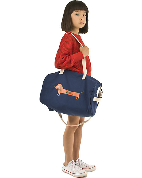 Tiny Cottons Borsone Bimbi il Bassotto, Blu - Manici e Tracolla Borse Cambio