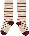 Tiny Cottons Calzini Lunghi a Righe, Beige+Bordeaux Calzini