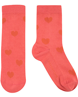 Tiny Cottons Calzini Medi Cuori, Rosso - Cotone Elasticizzato Calzini