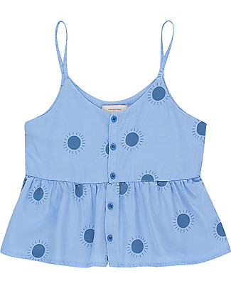 Tiny Cottons Camicetta Senza Maniche Sole, Ceruleo/Navy - 100% Lyocell Camicie