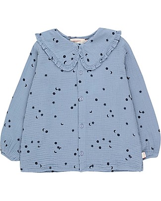 Tiny Cottons Camicia a Maniche Lunghe - Cielo - Azzurro - base in doppia garza - 100% Cotone Camicie_