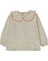 Tiny Cottons Camicia Maniche Lunghe a Pois - Crema/Blu - 100% Cotone Bluse