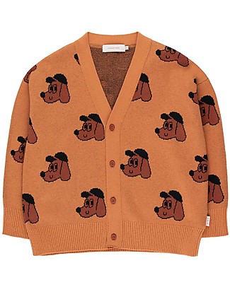 Tiny Cottons Cardigan - Cagnolino con Cappello - Marrone - Cotone e Lana Merino Extrafine Cardigan