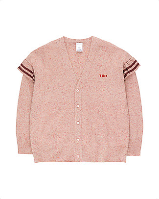 Tiny Cottons Cardigan Tiny con Volant - Nude - Misto Lana Merino e Seta Cardigan