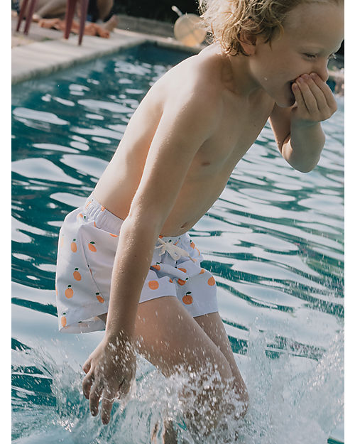 Tiny Cottons Costume a Pantaloncino con Coulisse - Arance - Celeste / Arancione Boxer Mare