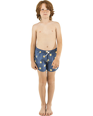 Tiny Cottons Costume Bimbo a Pantaloncino Sole - Blu/Giallo Costumi a Pantaloncino