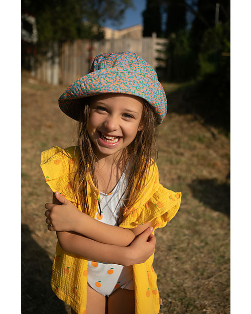 Tiny Cottons Costume Intero con Volant - Arance - Celeste / Arancione Costumi Interi