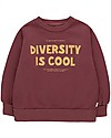 Tiny Cottons Felpa a Maniche Lunghe - Diversity is Cool - Prugna - 100% Felpa di Cotone Bio Felpe