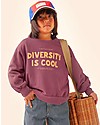 Tiny Cottons Felpa a Maniche Lunghe - Diversity is Cool - Prugna - 100% Felpa di Cotone Bio Felpe
