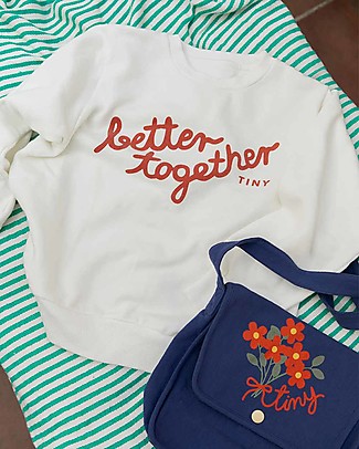 Tiny Cottons Felpa Better Together - Bianco/Rosso - 100% Cotone Bio Felpe