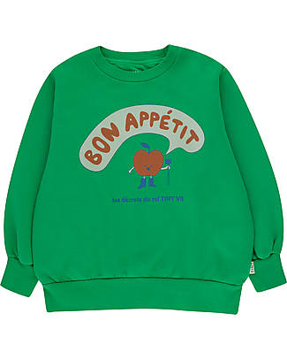 Tiny Cottons Felpa Bon Appétit - Grass Green - 100% Cotone Bio Felpe