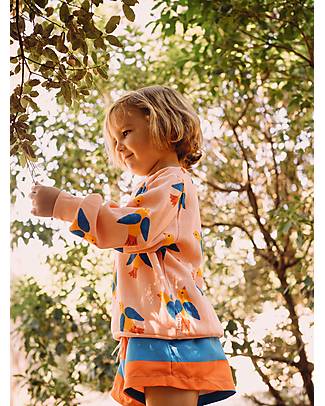 Tiny Cottons Felpa Maniche Lunghe Birds - Papaya - Cotone Pima Felpe