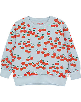 Tiny Cottons Felpa Maniche Lunghe Cherries - Blu Rosso - Cotone Pima Felpe