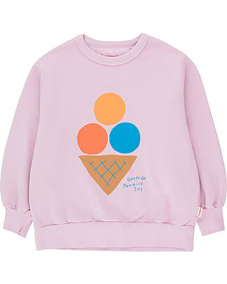 Tiny Cottons Felpa Maniche Lunghe Ice Cream - Viola Chiaro - 100% Cotone Bio GOTS Felpe