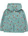 Tiny Cottons Giacca a Vento Fragole, Verde Acqua/Rosso - con Cappuccio Giacche