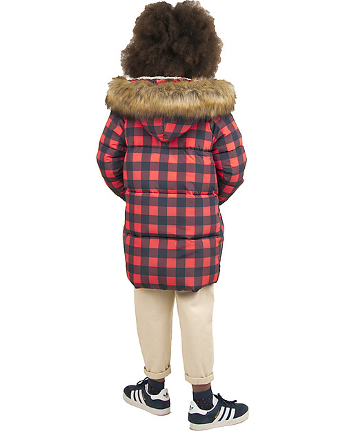 Tiny Cottons Giaccone Imbottito a Quadri- Navy/Rosso - Antivento e Impermeabile! Cappotti