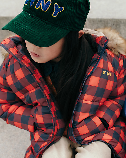 Tiny Cottons Giaccone Imbottito a Quadri- Navy/Rosso - Antivento e Impermeabile! Cappotti