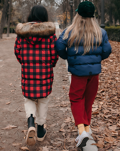 Tiny Cottons Giaccone Imbottito a Quadri- Navy/Rosso - Antivento e Impermeabile! Cappotti