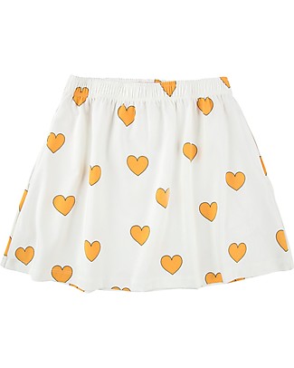 Tiny Cottons Gonna Cuori, Bianco/Giallo - Cotone Pima Gonne