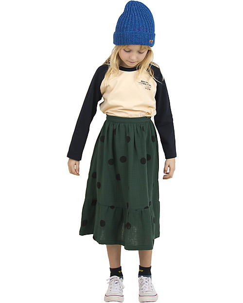 Tiny Cottons Gonna Lunga a Pois - Verde/Nero - 100% cotone Gonne_