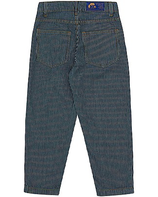 Tiny Cottons Jeans 5 Tasche a Strisce - Blu Denim - 100% Cotone - Vestibilità Super! Pantaloni Lunghi