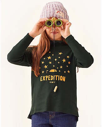 Tiny Cottons Maglia a Collo Alto - Tenda Expedition - Verde Scuro - Cotone Pima Elasticizzato Maglie Manica Lunga
