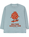 Tiny Cottons Maglia Maniche Lunghe Cookies Ride - Celeste/Terra - Cotone Pima Maglie Manica Lunga