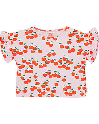 Tiny Cottons Maglietta Maniche Corte Cherries - Rosa Chiaro - Cotone Pima T-shirt